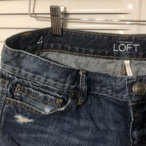 Distressed loft jean shorts size 4.